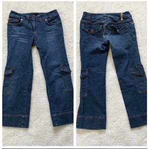 Anthro Cropped Cargo Ankle Jeans Flap Pockets 26 4